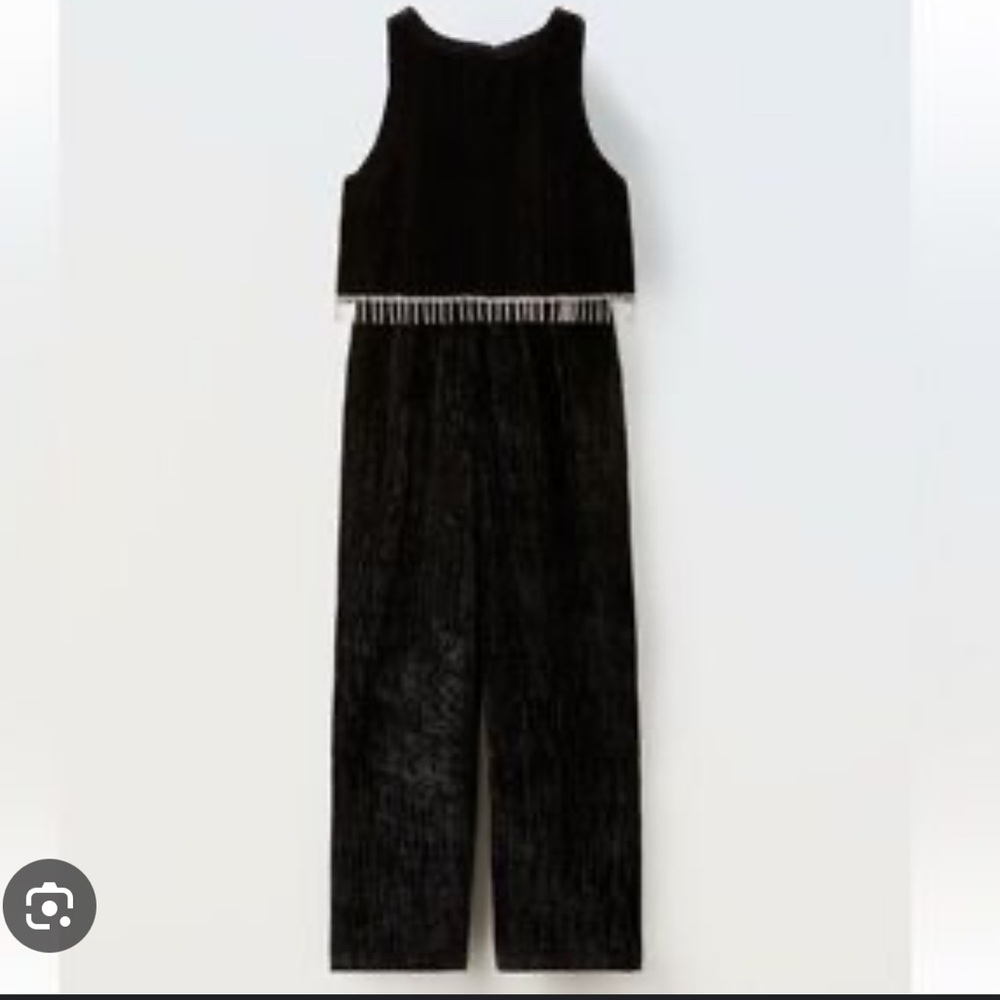 Zara Girl Black Jumper One Piece Sparkle Detail